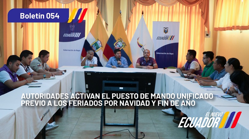 Autoridades activan el Puesto de Mando Unificado (PMU) para el feriado de Navidad y Fin de Año